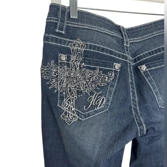 Harley Davidson Flare Boot Denim mid Rise Jeans size 6 - Picture 6 of 6